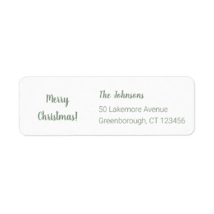 Etiqueta Feliz Natal Sage Green Family Name Endereço