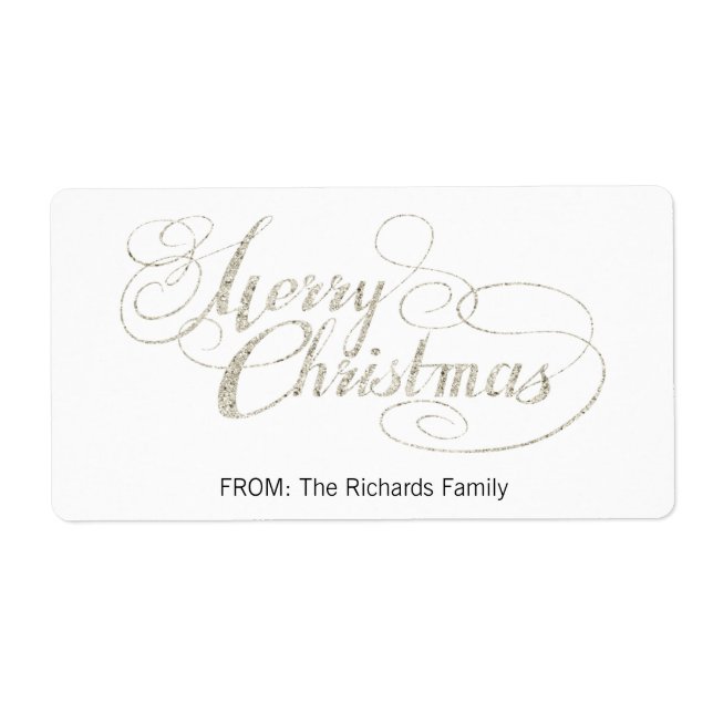 Etiqueta Feliz Natal (SILVER GLITTER) (Frente)