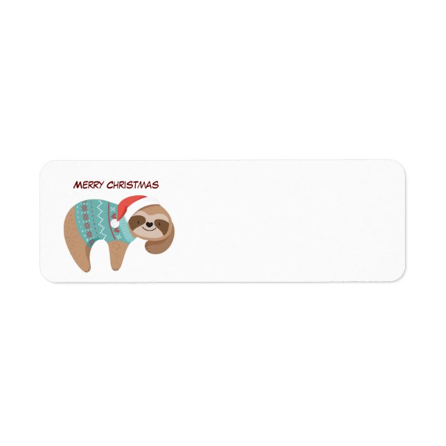 Etiqueta Feliz Natal Sloth (Frente)