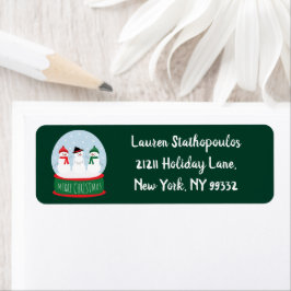 Etiqueta Feliz Natal Snowmen