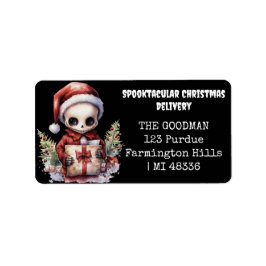 Etiqueta Feliz Natal Spooky Gothic