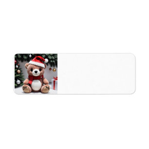 Etiqueta Feliz Natal Teddy Bear