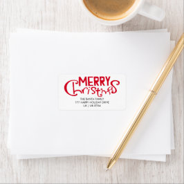 Etiqueta Feliz Natal Típica Reproduzida Endereço de Devoluç