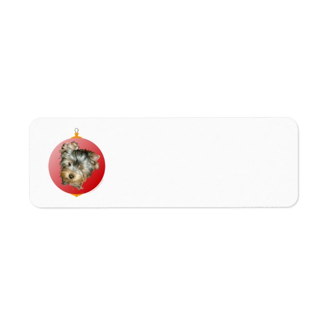 Etiqueta Feliz Natal Yorkshire Terrier (Frente)
