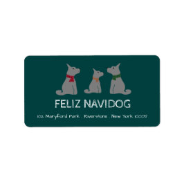 Etiqueta Feliz Navidog, Estilo Espanhol de Natal