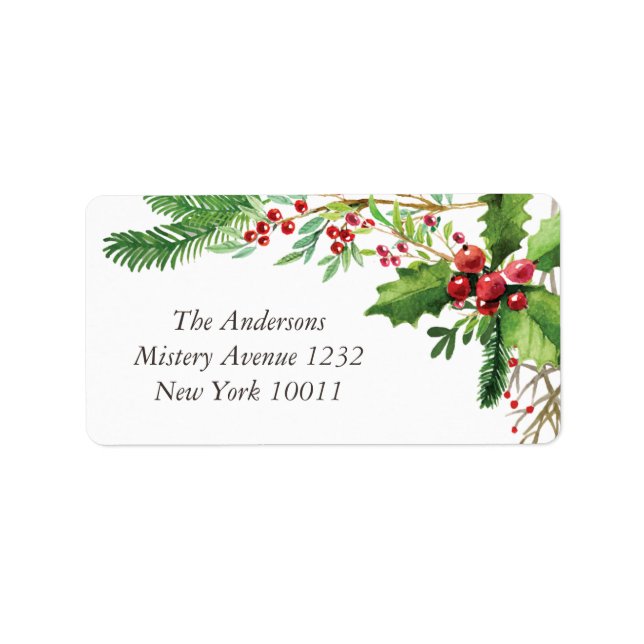 Etiqueta Feliz nostálgica Berry Natal (Frente)