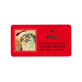 Etiqueta Feliz Papai noel Feliz Natal Vermelho