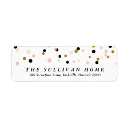 Etiqueta Feliz Tudo Confetti | Rótulo de endereço de férias