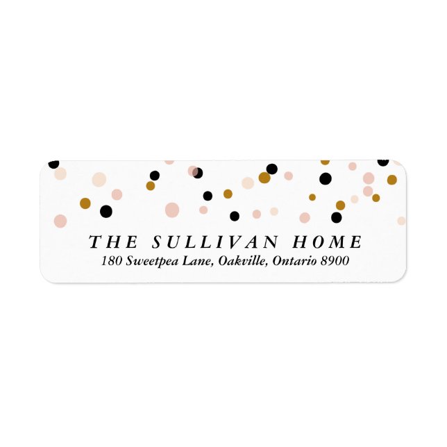 Etiqueta Feliz Tudo Confetti | Rótulo de endereço de férias (Frente)