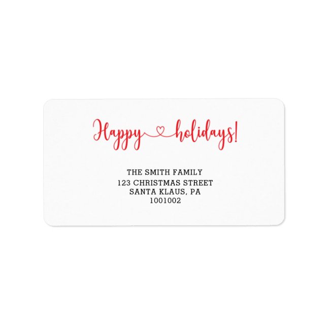 Etiqueta Felizes feriados (Frente)