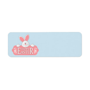 Etiqueta felz pascoa Bunny
