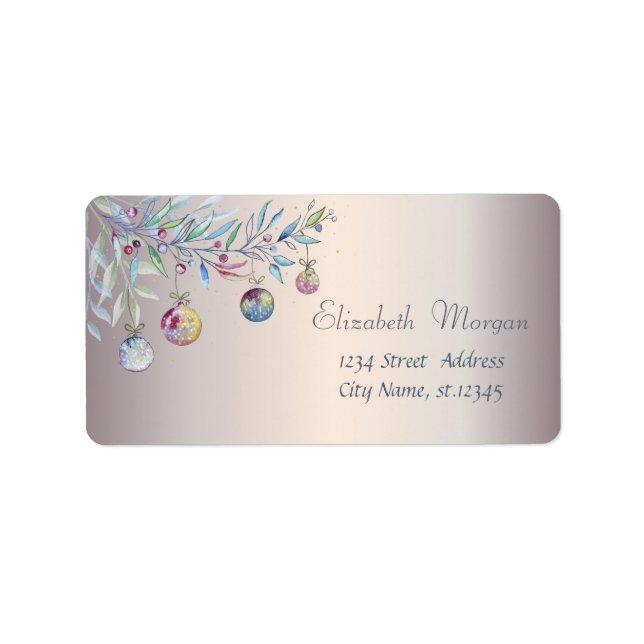 Etiqueta Feriado da Fileira das Bolas de Natal (Frente)