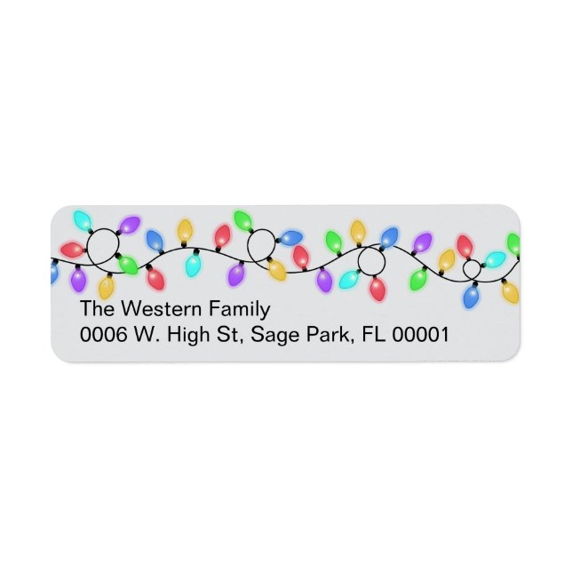 Etiqueta Feriado das luzes brilhantes (Frente)