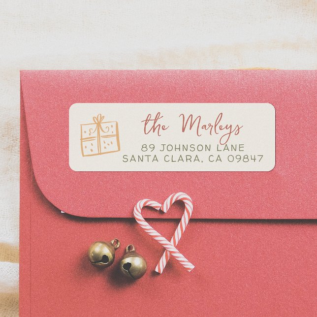 Etiqueta Feriado de Ilustração de Natal Retroativo (Criador carregado)