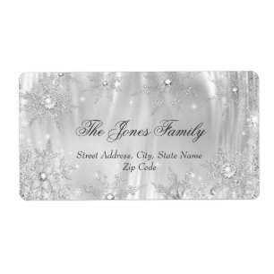 Etiqueta Feriado de Natal da Maravilha de inverno de Silver