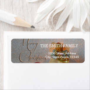 Etiqueta Feriado de Natal da Vintage White Snow Glitter