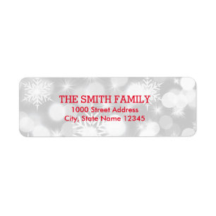 Etiqueta Feriado de Natal da Vintage White Snow Glitter