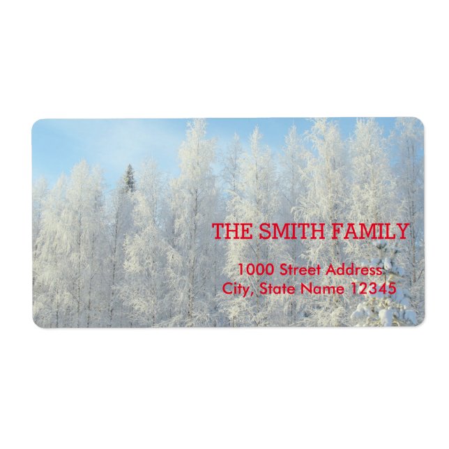 Etiqueta Feriado de Natal da Vintage White Snow Glitter (Frente)