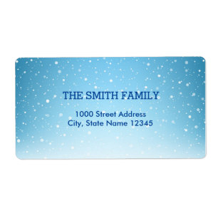 Etiqueta Feriado de Natal da Vintage White Snow Glitter