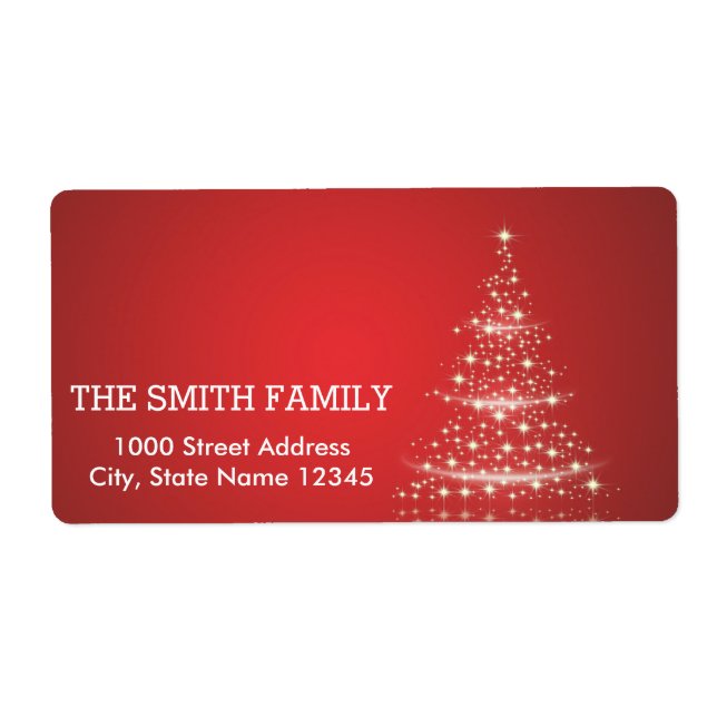 Etiqueta Feriado de Natal Vintage White Red Glitter (Frente)
