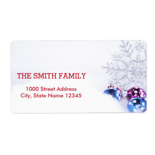 Etiqueta Feriado em Árvore de Natal da Vintage White Snow