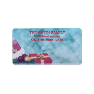 Etiqueta Feriado em Árvore de Natal da Vintage White Snow