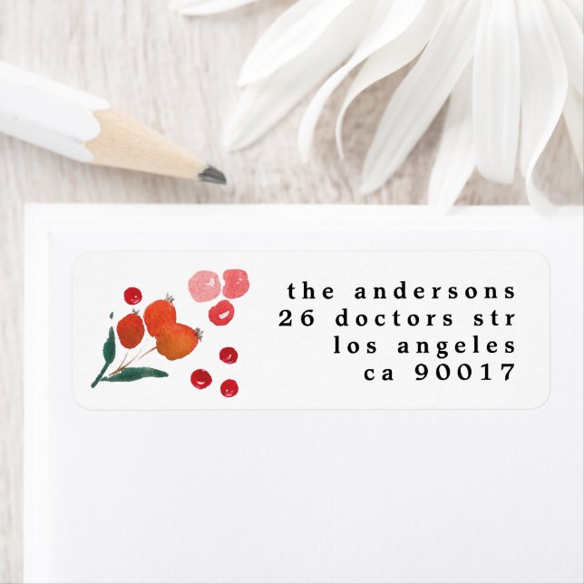 Etiqueta Feriado Floral de Natal Elegante (Insitu)