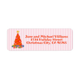 Etiqueta Feriado Rosa Quaresco de Árvore de Natal Fresco