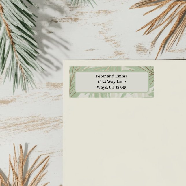 Etiqueta Feriado Tropical Palmeira Pastel Verde (Green Palm Tree Return Address Label )
