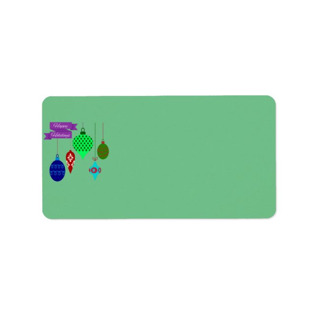 Etiqueta Feriados Felizes e Ornamentos de Passagem (Frente)