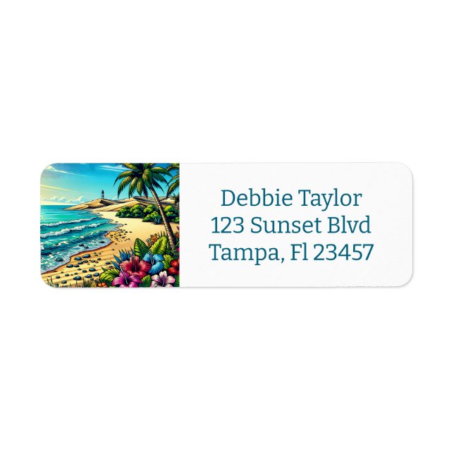 Etiqueta Férias do Oceano Tropical Aloha (Frente)