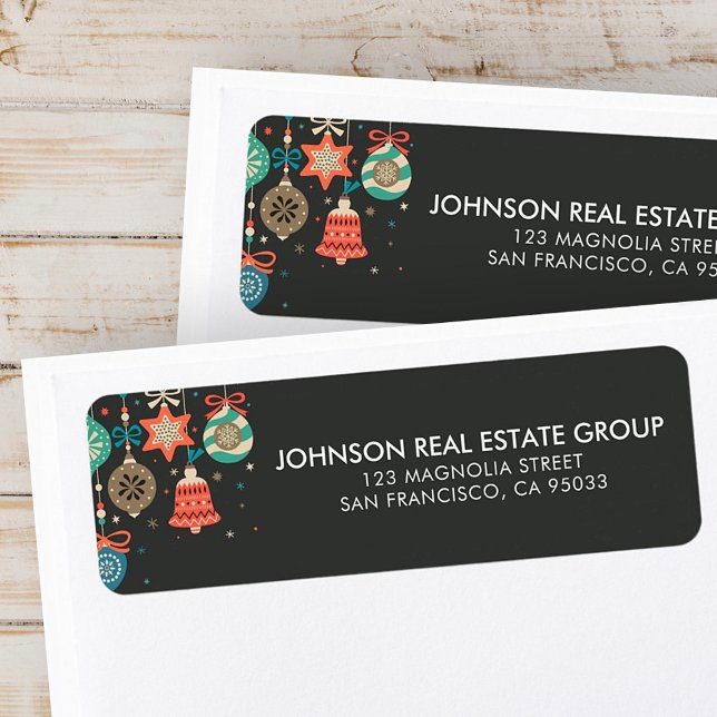 Etiqueta Férias Felizes | Ornamentos de Férias Modernas (Criador carregado)