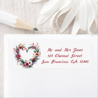 Etiqueta Ferida Floral em Forma de Aquarela em Forma de Cor