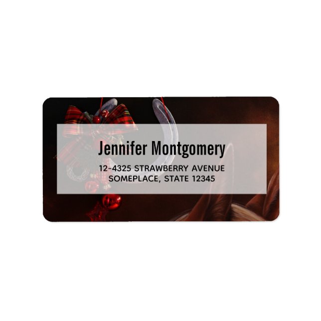 Etiqueta Ferradura Equestre de Pé de Natal Equestre (Frente)