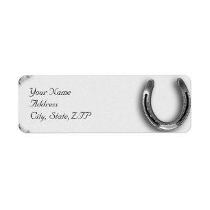 Etiqueta Ferradura prateada em branco