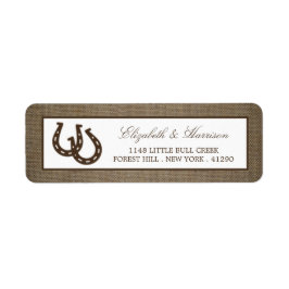 Etiqueta Ferradura Russa Do País No Casamento Burlap