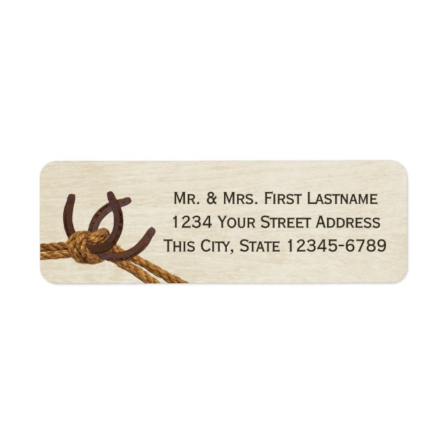 Etiqueta Ferraduras e nó de cordas (Frente)