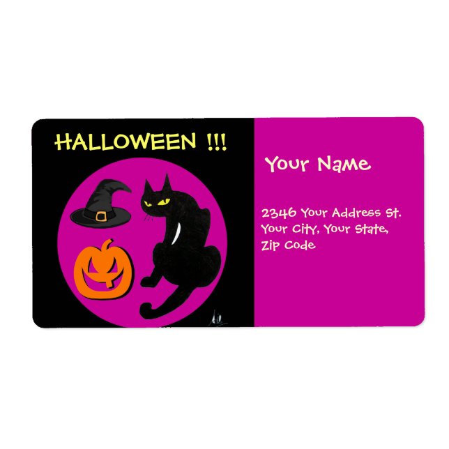 ETIQUETA FESTA BLACK CAT HALLOWEEN (Frente)
