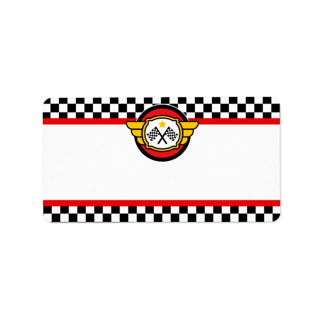 Etiqueta Festa de aniversário do Carro Race (Frente)