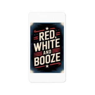 Etiqueta Festa de Bebidas do Dia 4 de Julho Vermelho Bran