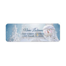 Festa de natal Return Address de Winter Snowman Bl