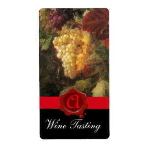 ETIQUETA FESTA DE PROVANDO DE VINHO DE VINHO DE UVAS ANTIGA