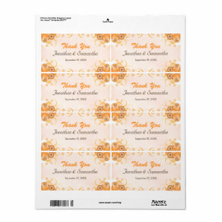 Etiqueta Festa Dourada de Ivory Peach Floral Grande Casamen