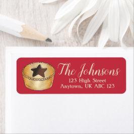 Etiqueta Festa Festiva Festiva de Mince de Natal Britânica