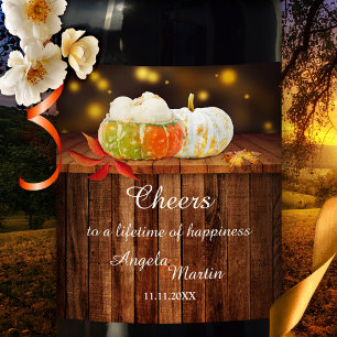 Etiqueta festiva do vinho do casamento outono das