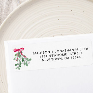 Etiqueta Festive Mistletoe Return Address 
