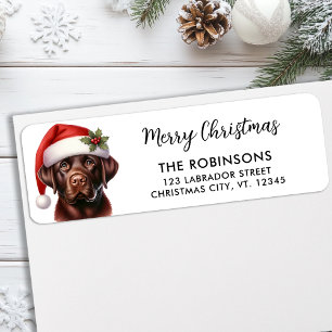 Etiqueta Festivo Labrador Cachorro Cachorro de Natal Festiv