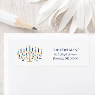 Etiqueta Festivo Menorah Hanukkah