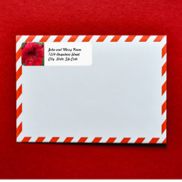 Etiqueta Festivo Red Amaryllis Floral Return Address