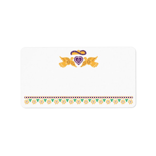 Etiqueta Fiesta Lovebird Pequenos Rótulos (Frente)